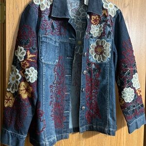 Floral Embroidered Denim Jacket